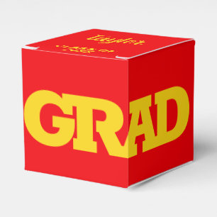 Dicke GRAD Yellow Gold und Red Graduation Party Geschenkschachtel
