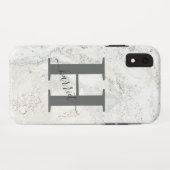 Dicke grafische Typografie, Initial-Marmor Case-Mate iPhone Hülle (Rückseite (Horizontal))