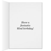 Dicke, grau, Imitate Gold 92. Geburtstag mit Name  (Innen (Rechts))