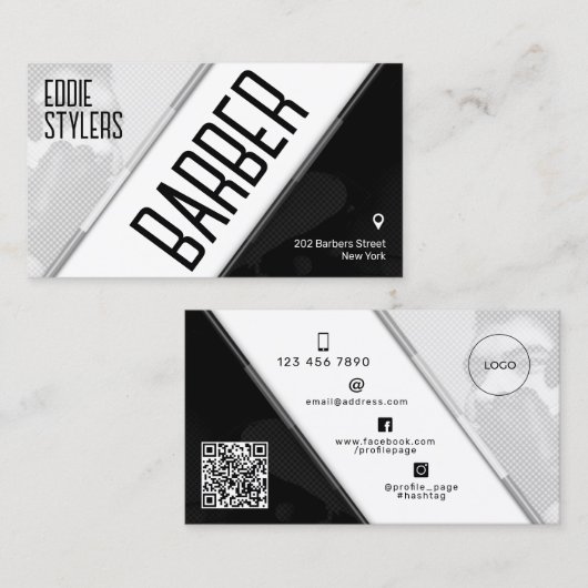 Dicke, grau, schwarz visitenkarte (Vorne/Hinten)