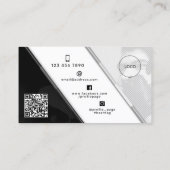 Dicke, grau, schwarz visitenkarte (Rückseite)