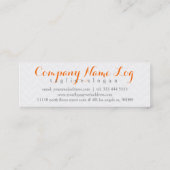 Dicke, grau und orange, Zickzack Muster, Linenlook Mini Visitenkarte (Rückseite)