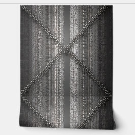 Dicke graue Streifen mit Kreuzketten Tapete