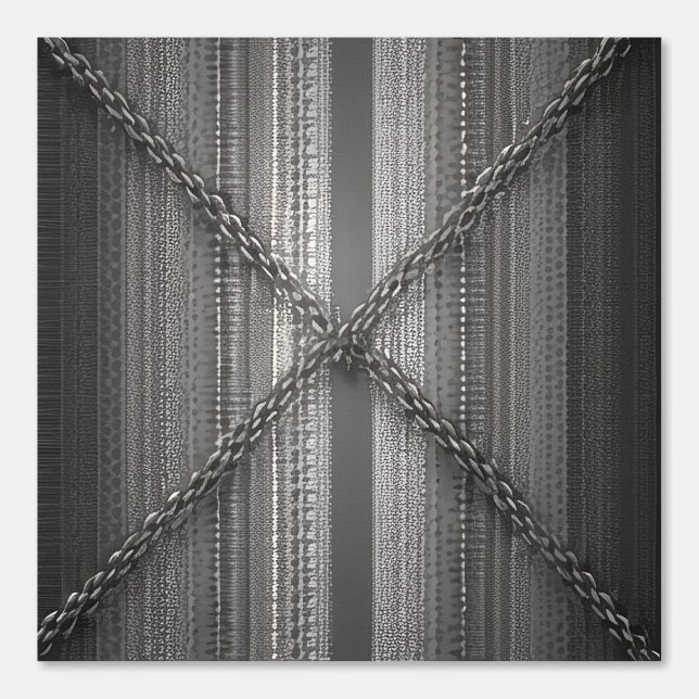 Dicke graue Streifen mit Kreuzketten Tapete (Vorderseite)