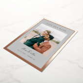 Dicke Grenzfolie Save the Date Minimale Foto-Karte Folieneinladung (Gedreht)