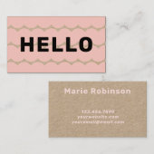 Dicke Groovy Squiggles Black Light Pink Kraft Visitenkarte (Vorne/Hinten)