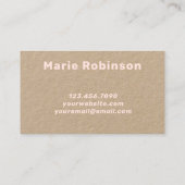 Dicke Groovy Squiggles Black Light Pink Kraft Visitenkarte (Rückseite)