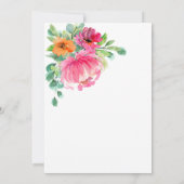 Dicke große rosa Orange Vibrannende florale Chic W Einladung (Rückseite)