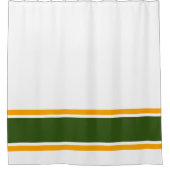 Dicke, grün-gelbe Streifen auf weißen Streifen Duschvorhang (Vorderseite)