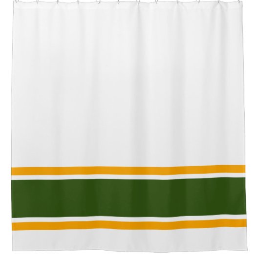 Dicke, grün-gelbe Streifen auf weißen Streifen Duschvorhang (Vorderseite)