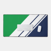 Dicke grüne, blaue, weiße, diagonale Streifen Schreibtischunterlage (Tastatur & Maus)