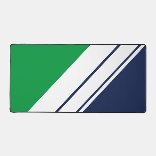 Dicke grüne, blaue, weiße, diagonale Streifen Schreibtischunterlage (Vorderseite)