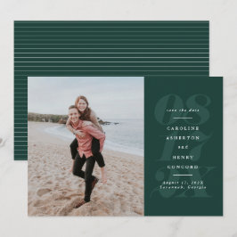 Dicke grüne Typografie, elegantes Foto Save the Da Date
