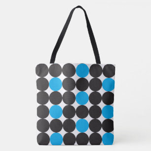 Dicke hellblaue schwarze Punkte Geometrisches Must Tasche