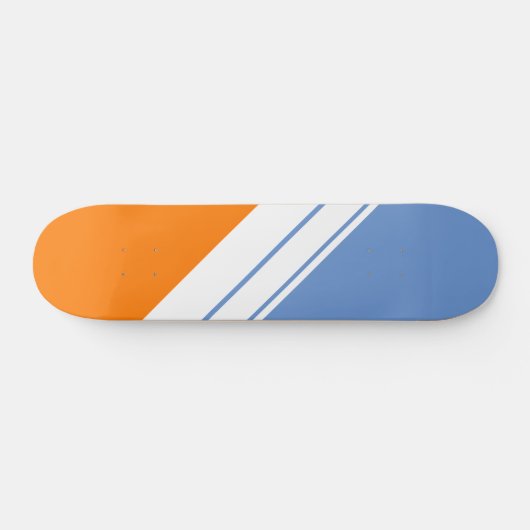 Dicke, helle, orange hellblaue Streifen Skateboard (Horizontal)