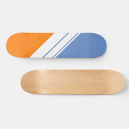 Dicke, helle, orange hellblaue Streifen Skateboard (Horizontal)