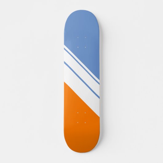 Dicke, helle, orange hellblaue Streifen Skateboard (Vorne)