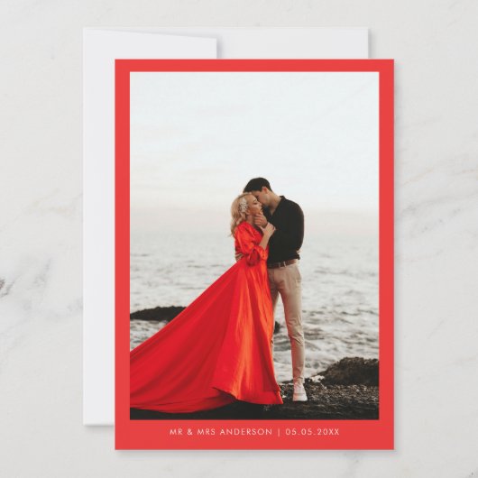 Dicke, helle Rosa Mittelalter Mod-Foto Hochzeit Dankeskarte (Rückseite)