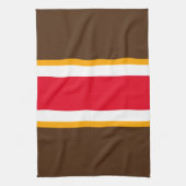 Dicke, helle rote Kakao Weißgelbe Racing Streifen Geschirrtuch (Vertikal)