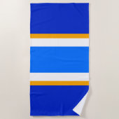 Dicke, helle Royal Blue White Racing Stripes Strandtuch (Vorderseite)