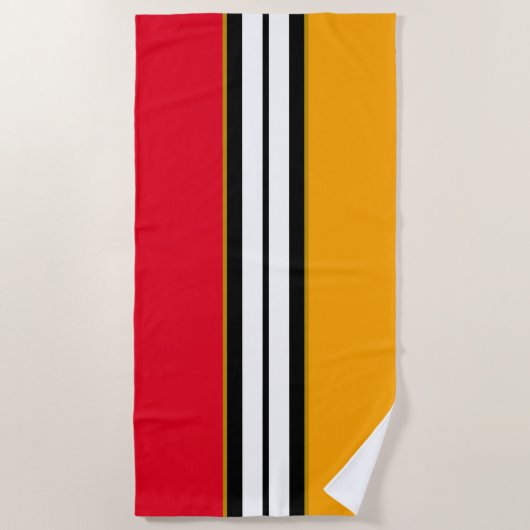 Dicke, hellgelbe Schwarz-weiße Streifen Strandtuch (Vorderseite)