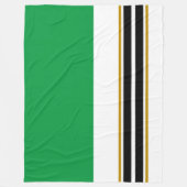 Dicke, hellgrüne, weiße Twin Black Racing Streifen Fleecedecke (Vorderseite)