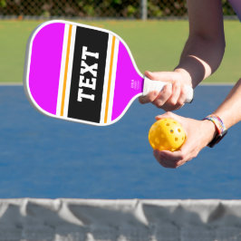 Dicke, hellrosa, gelb, Schwarz-weiße Streifen Pickleball Schläger