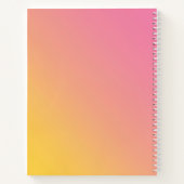 Dicke, hellrosa, gelbgelbe Gradient Ombré Notizblock (Rückseite)