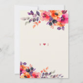 Dicke, hellrosa Orangefarbene Blumenzehen Einladung (Rückseite)