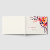 Dicke, hellrosa Orangefarbene Blumenzehen Gästebuch (Voll)