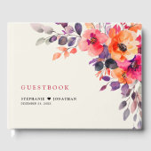 Dicke, hellrosa Orangefarbene Blumenzehen Gästebuch (Vorderseite)