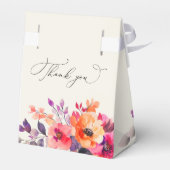 Dicke, hellrosa Orangefarbene Blumenzehen Geschenkschachtel (Rückseite)