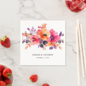 Dicke, hellrosa Orangefarbene Blumenzehen Serviette (Beispiel)