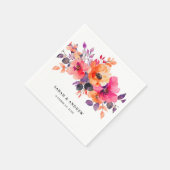 Dicke, hellrosa Orangefarbene Blumenzehen Serviette (Ecke)