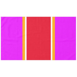 Dicke, hellrosa, rot-gelb-weiße Streifen Tischdecke