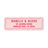 Dicke, hellrosa, rote Retro-Rücksendeadresse (Vorne)