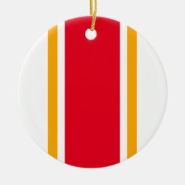 Dicke, hellrote, gelbe, sportliche Streifen Keramik Ornament