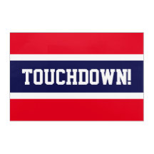 Dicke, hellrote, weiße Navy Blue TOUCHDOWN Streife