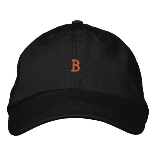 Dicke Identität "B" Monogramm bestickte schwarze H Bestickte Baseballkappe (Vorderseite)