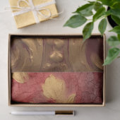 Dicke Imitate Gold Barockschmuck Bordeaux Blume Seidenpapier (Geschenk)