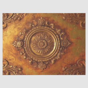 Dicke Imitate Gold Viktorianische Ornament Orange Seidenpapier