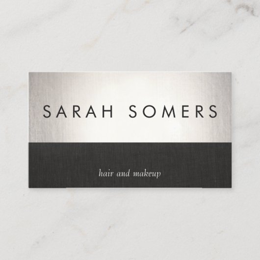 Dicke Imitate Silberfolie Chic Schwarz Streifen Visitenkarte (Vorderseite)
