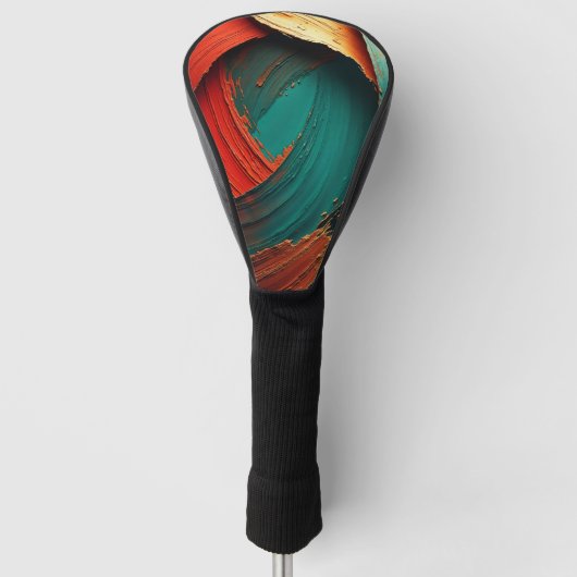 Dicke Impasto-Öl-gemalte Abstraktion Golf Headcover (Vorderseite)