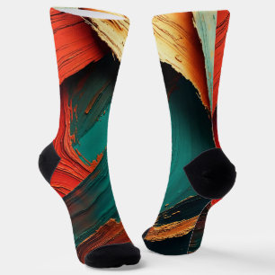 Dicke Impasto-Öl gemalte Abstraktion Socken