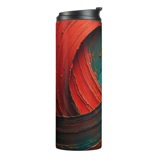 Dicke Impasto-Öl-gemalte Abstraktion Thermosbecher (Nach links gedreht)