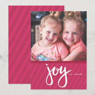 Dicke Kalligraphie Pink Stripes Foto Ferienkarte Einladung