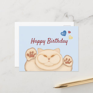 Dicke Katze Alles Gute zum Geburtstag Postkarte