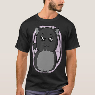 dicke Katze sieht wütend aus T-Shirt