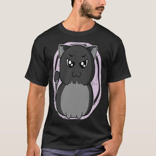 dicke Katze sieht wütend aus T-Shirt (Vorderseite)