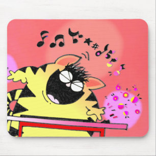 Dicke Katze spielt Keyboard Mousepad